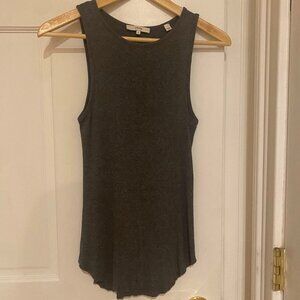 S Vince Ribbed Gray Tank